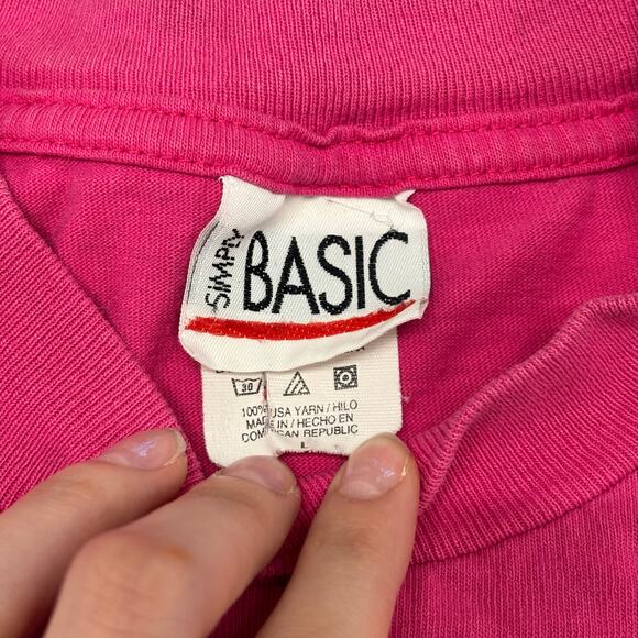 Vintage 90s Simply Basic Flower Garden Pink Womens L Cottagecore Grandma T-Shirt - Picture 4 of 13